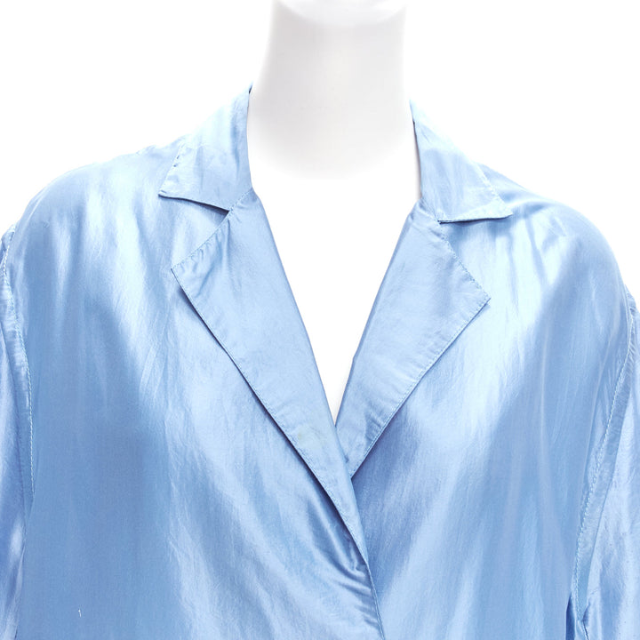 STELLA MCCARTNEY 2007 100% silk blue drop shoulder flowy jacket IT36 XXS