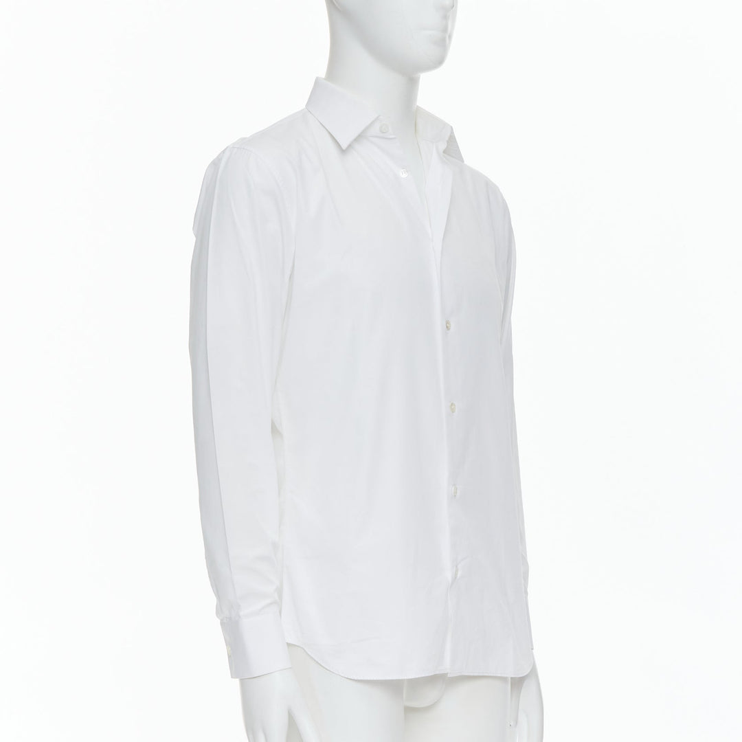 DIOR white 100% cotton shoulder darts plain dress shirt EU39 M