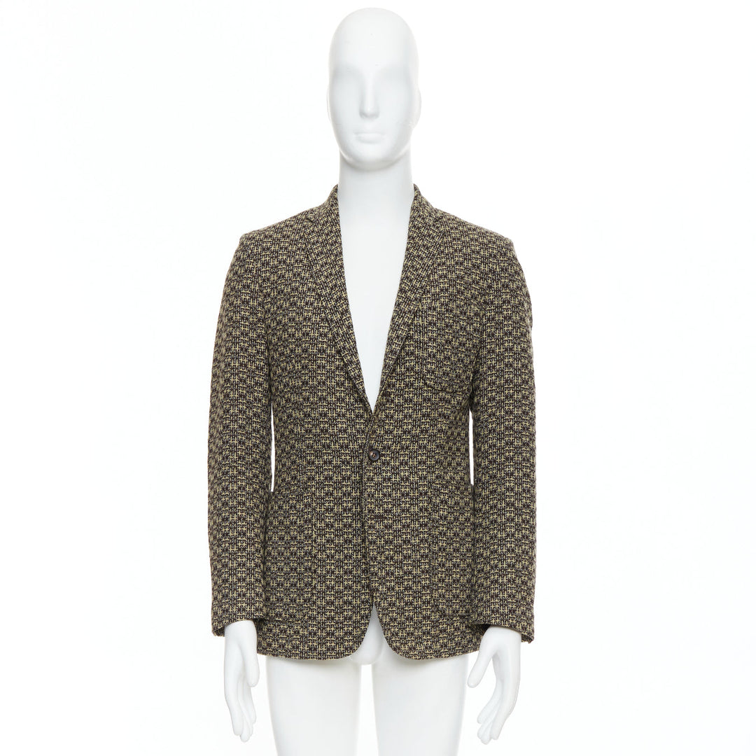MAISON MARGIELA brown wool tweed 3 pocket blazer jacket IT48 M