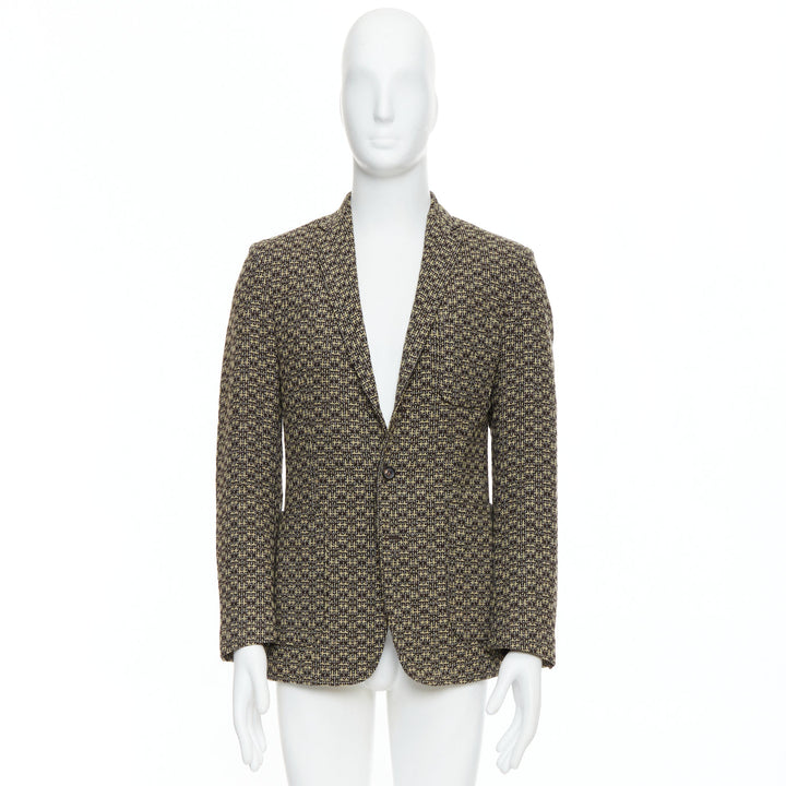 MAISON MARGIELA brown wool tweed 3 pocket blazer jacket IT48 M