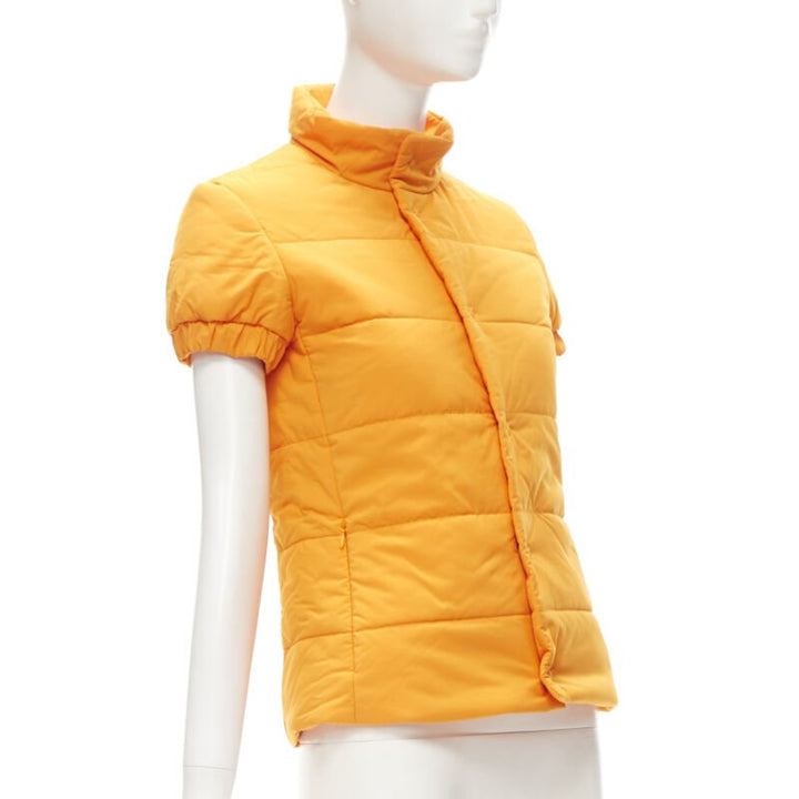 Y3 YOHJI YAMAMOTO ADIDAS orange padded puffer top XS