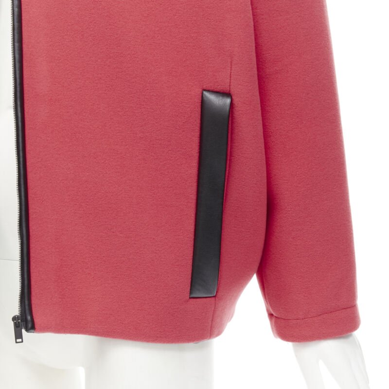 rare BALENCIAGA 2012 Nicolas Ghesquiere red wool cocoon bomber jacket FR34 XS