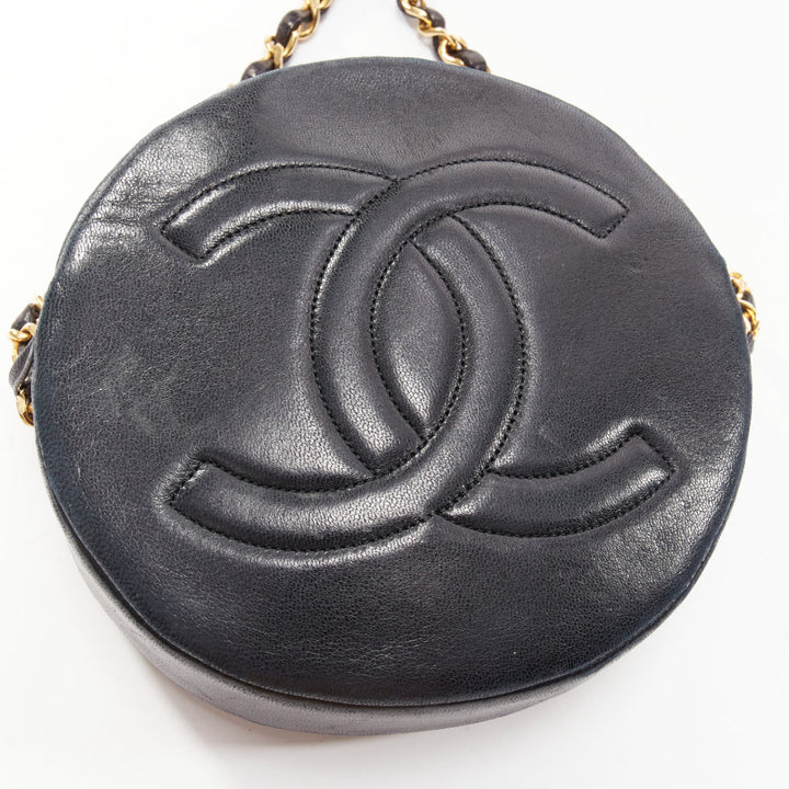 TIGER IN THE RAIN CHANEL Vintage I Love You applique round crossbody chain bag