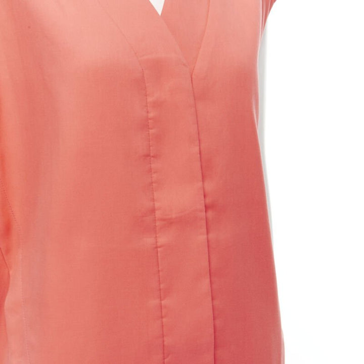 MARNI coral pink cotton silk pleated bubble back boxy sleeveless dress IT40