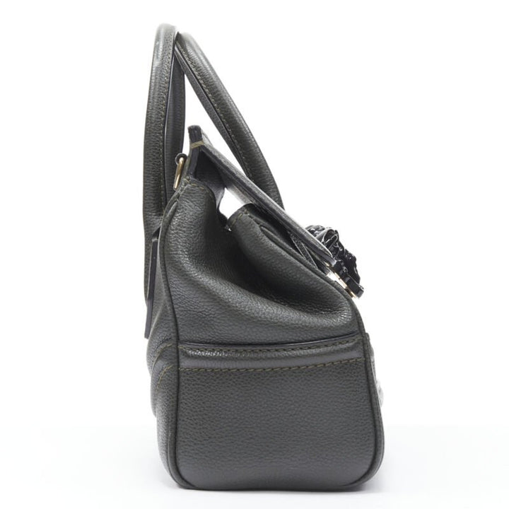 VERSACE Palazzo Empire Small charcoal green black Medusa crossbody satchel bag