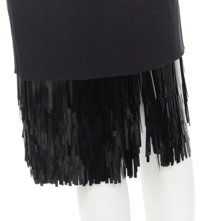 JASON WU black fringe sequins hem cocktail skirt US0 XS