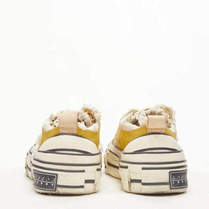 XVESSEL G.O.P. Lows yellow deconstructed distressed sneakers EU37 US7