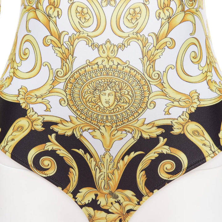 VERSACE 2018 Tribute gold Medusa Barocco long sleeve bodysuit top IT38 XS