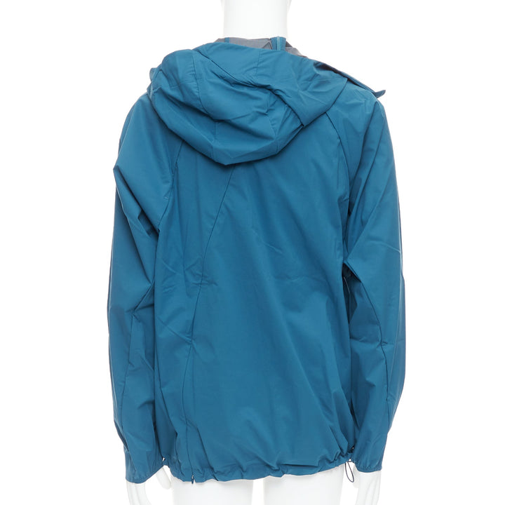 POST ARCHIVE FACTION 6.0 Technical Center teal blue side zip jacket XL