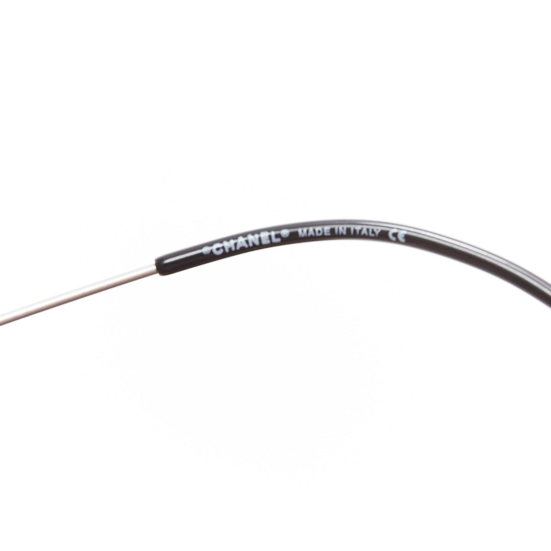 CHANEL Vintage 4040 silver CC logo yellow lens cyber folding sunglasses