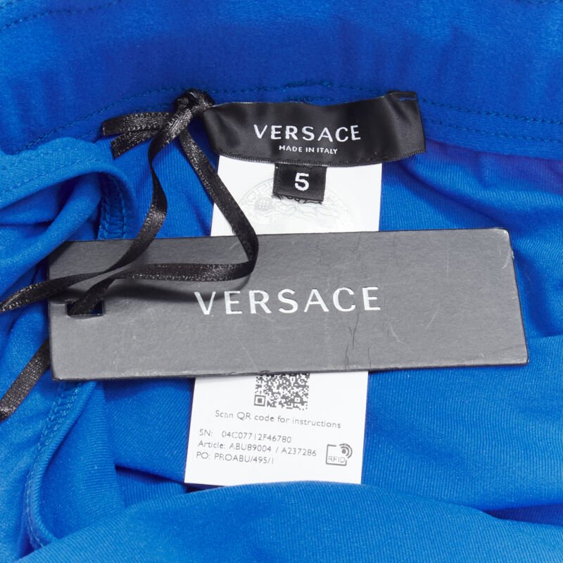 VERSACE Medusa Trionfo Garden blue purple Barocco  swim trunk shorts IT5 L