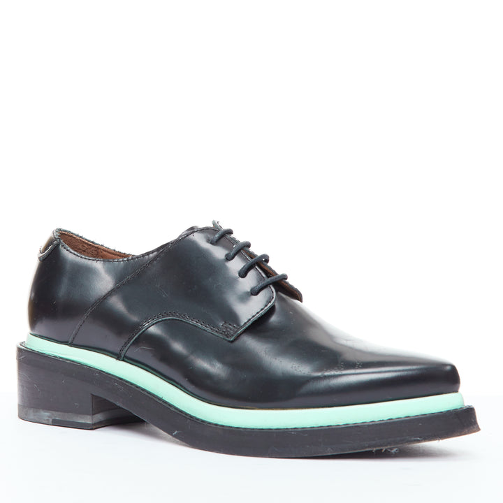 ACNE STUDIOS Lark mint blue midsole lace up minimal block shoes  EU38