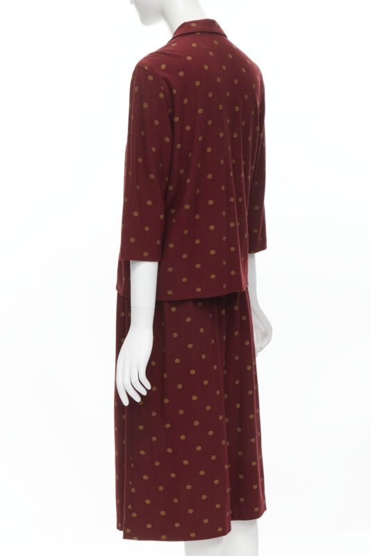 COMME DSE GARCONS 1980's Vintage red polka babydoll skirt down set S