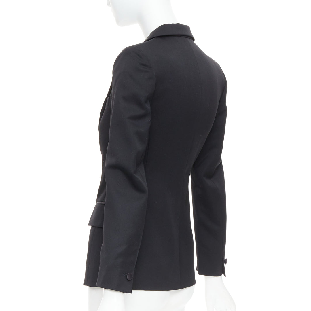 YVES SAINT LAURENT 2012 EDITION SOIR blackwool Le Smoking tuxedo jacket FR34 XS