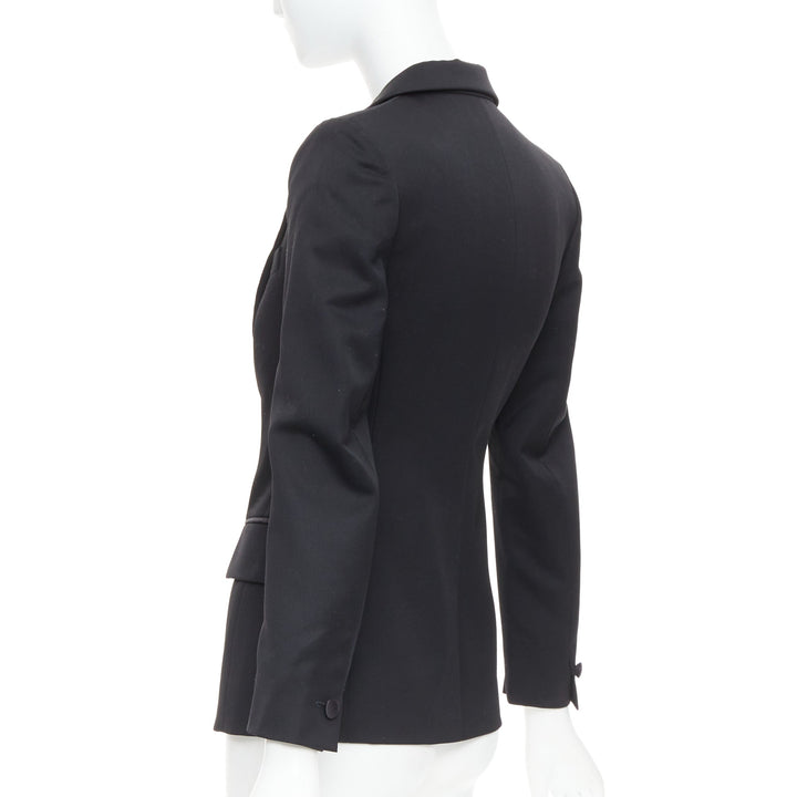 YVES SAINT LAURENT 2012 EDITION SOIR blackwool Le Smoking tuxedo jacket FR34 XS