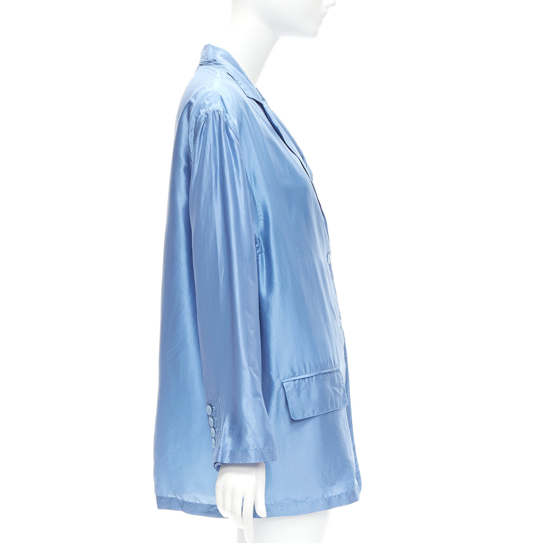 STELLA MCCARTNEY 2007 100% silk blue drop shoulder flowy jacket IT36 XXS