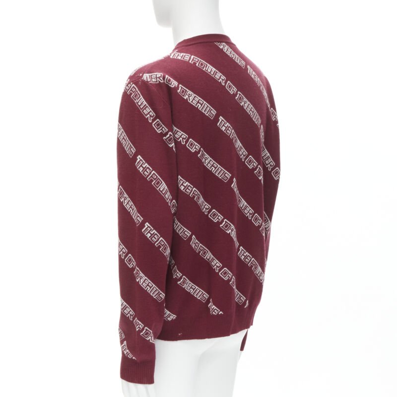 BALENCIAGA 2017 The Power Of Dreams burgundy red white sweater S