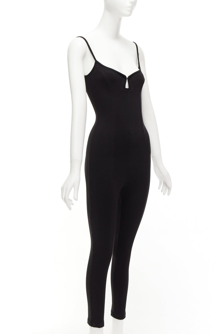PARIS GEORGIA black sweetheart underwire neckline skinny jumpsuit US0 XS