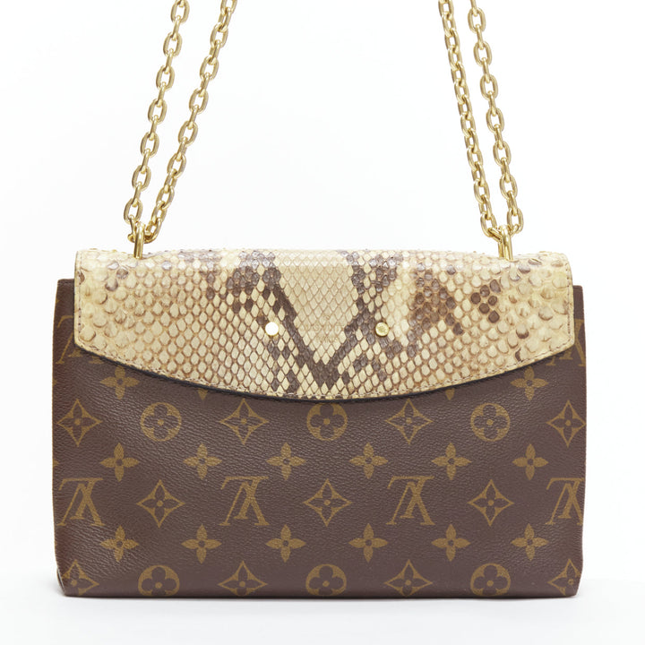 LOUIS VUITTON Saint Placide brown monogram scaled leather flap bag