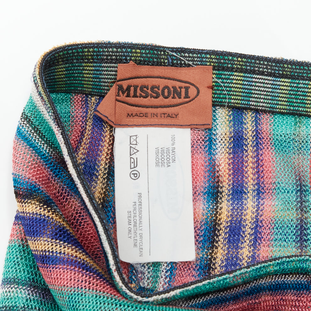 MISSONI Signature colorful psychedelic stripe high waisted  flared pants IT38 XS