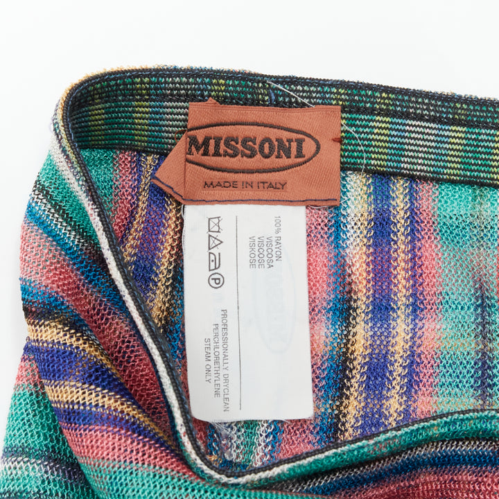 MISSONI Signature colorful psychedelic stripe high waisted  flared pants IT38 XS