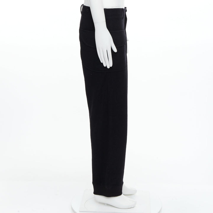 Y3 black wooly silver zip stripes opening asymmetric cargo joggers M