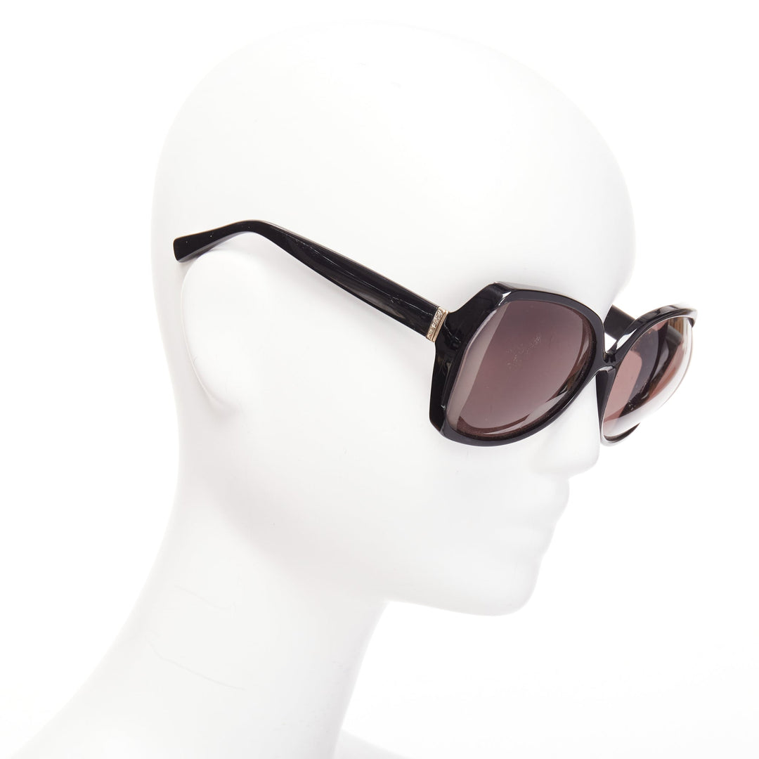 YVES SAINT LAURENT YSL6328S black flared out lens logo side square sunglasses