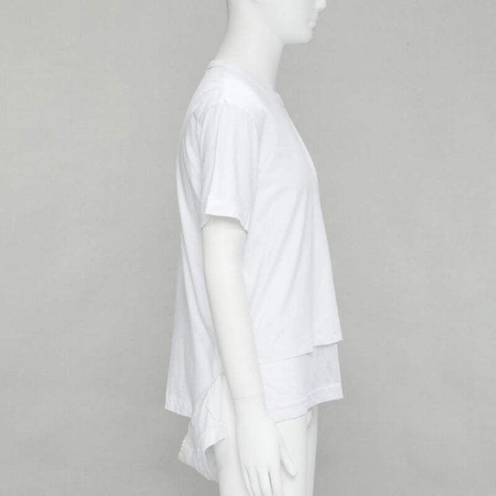 COMME DES GARCONS HOMME PLUS 2015 white deconstructed fishnet hem tshirt M
