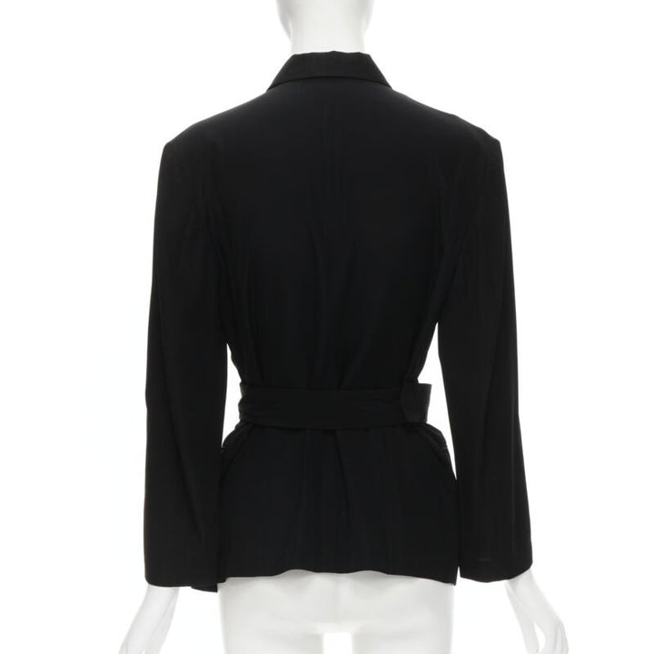 vintage COMME DES GARCONS 1988 black chinese knot semi detached hem blazer S