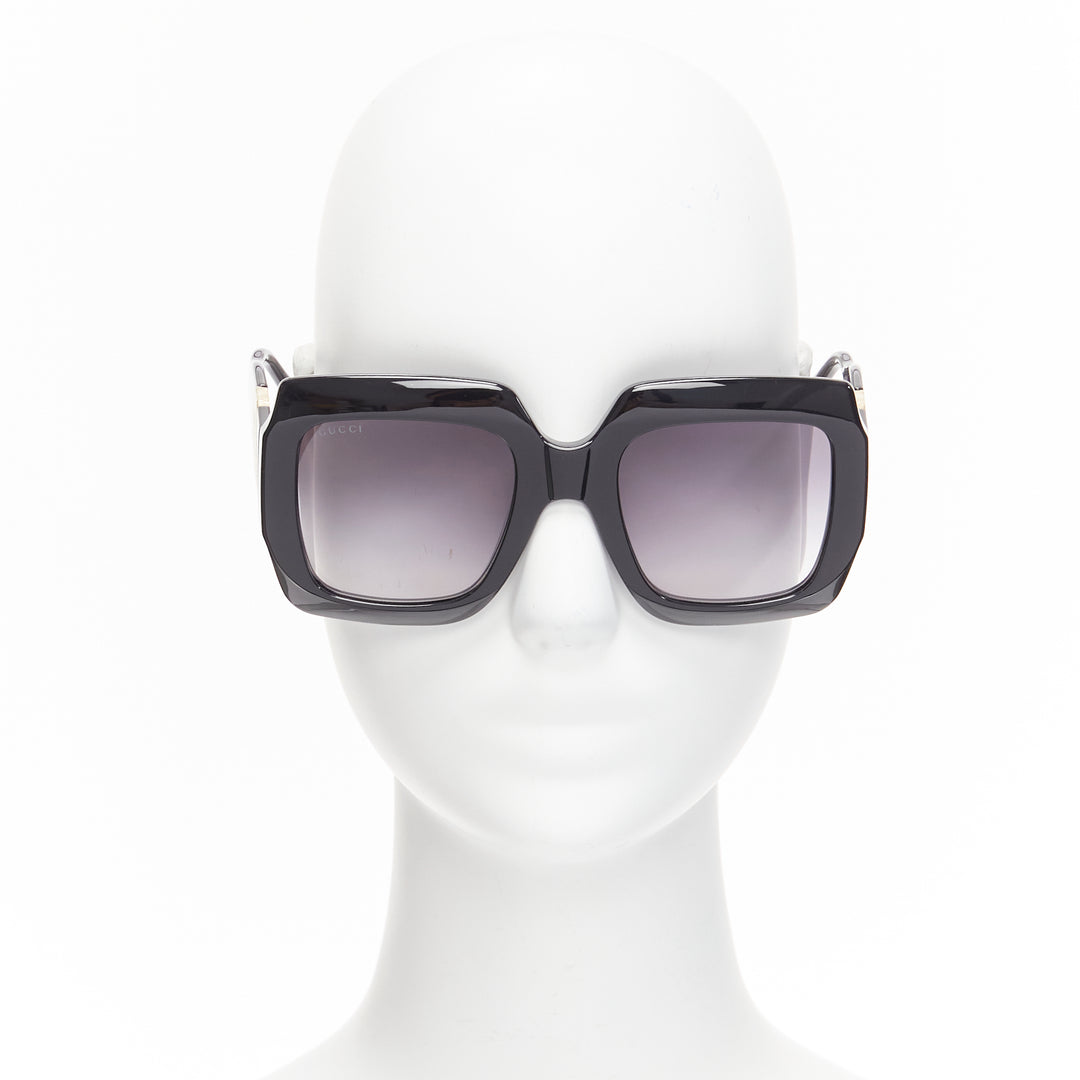 GUCCI Alessandro Michele GG1022S black gold GG logo oversized sunglasses