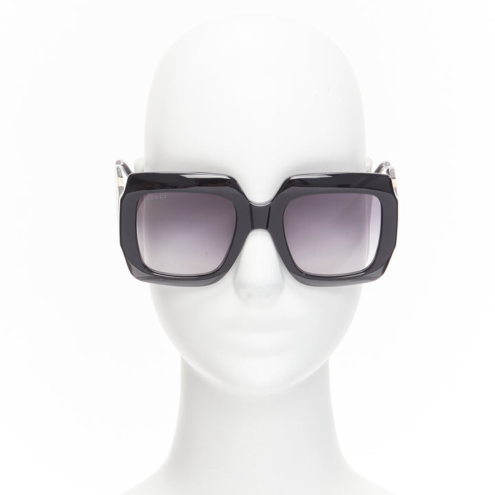 GUCCI Alessandro Michele GG1022S black gold GG logo oversized sunglasses