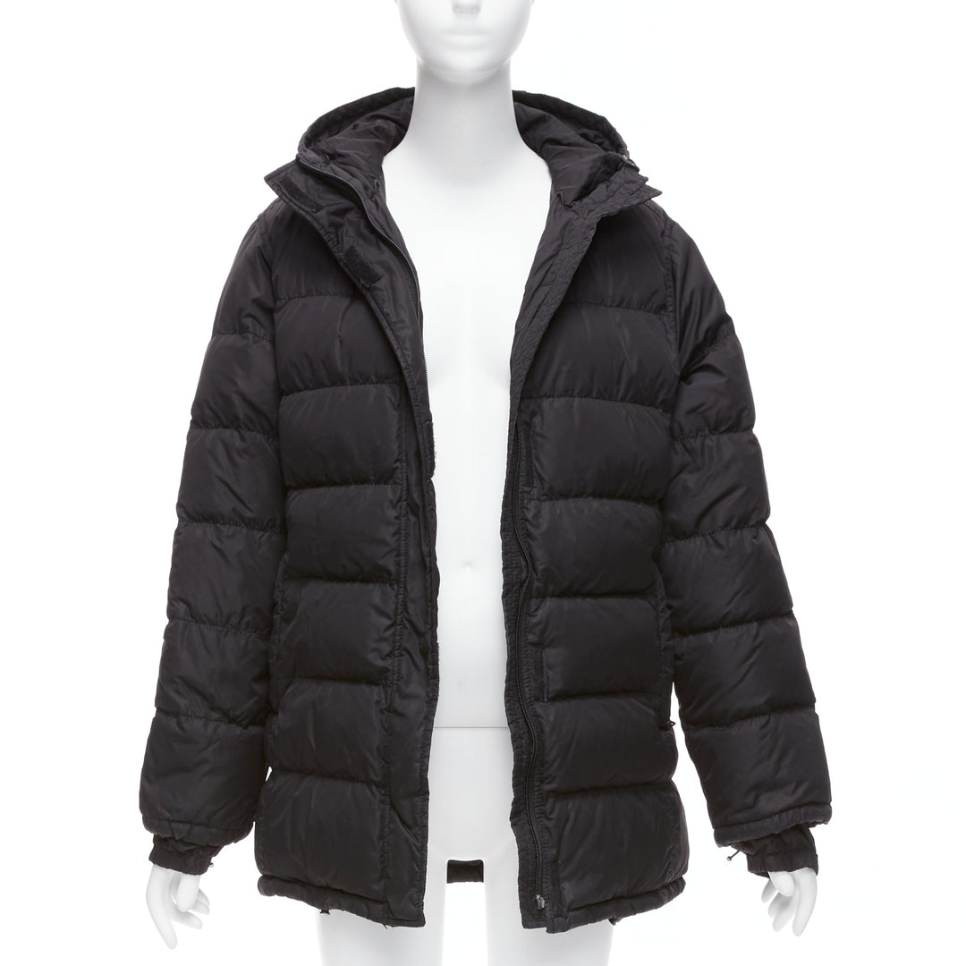PRADA Sports black nylon down filled hooded puffer jacket IT40 S