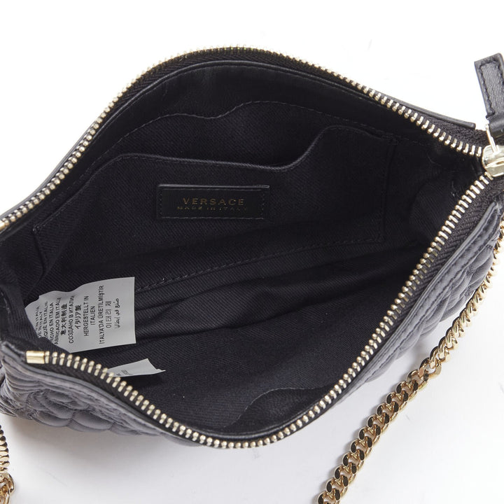 VERSACE Vanitas quilted black baroque gold Medusa metal chain crossbody bag