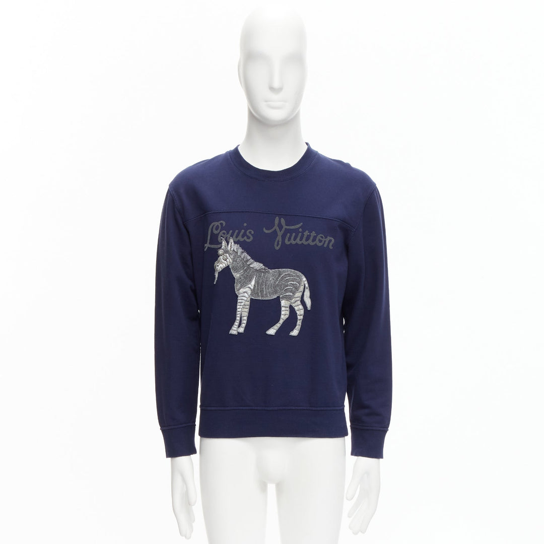 LOUIS VUITTON Chapman Brothers navy cotton LV logo horse embroidery sweater M