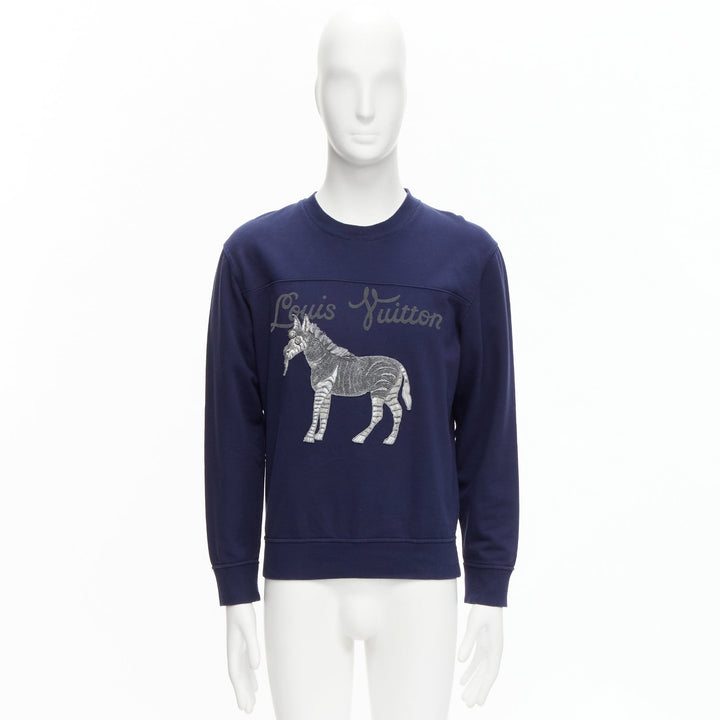 LOUIS VUITTON Chapman Brothers navy cotton LV logo horse embroidery sweater M