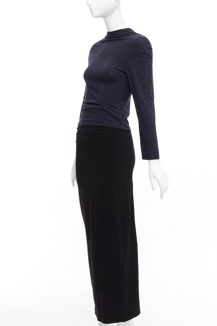 COMME DES GARCONS 1997 Lumps Bumps black padded irregular top gathered skirt M