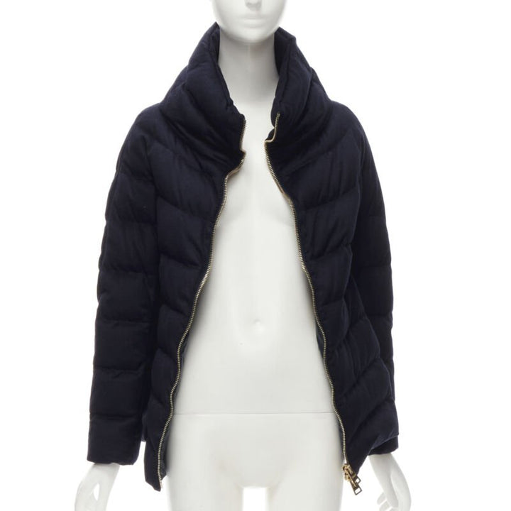HERNO light weight goose down water repellent navy puffer jacket IT38 XS