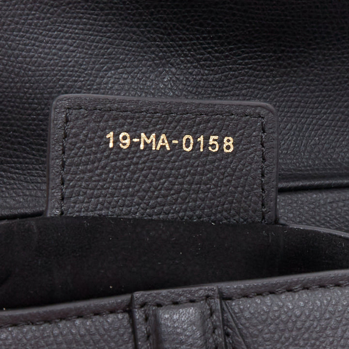 CHRISTIAN DIOR Saddle black textured leather gold CD shoulder bag