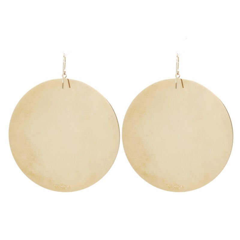SAINT LAURENT gold mirrored metal disc statement earring Pair