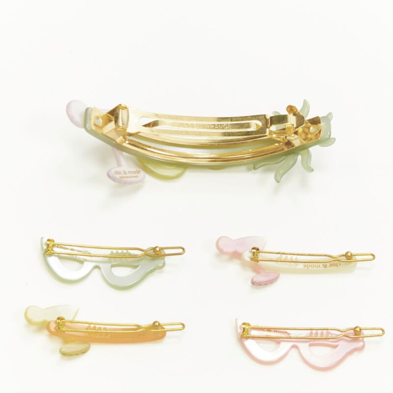 CHIC & MODE Alexandre Zouari LOT OF 5 cateye martini acrylic hair clip