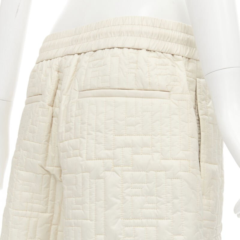 FENDI KIM JONES 2021 Runway FF Zucca monogram padded nylon shorts IT50 L