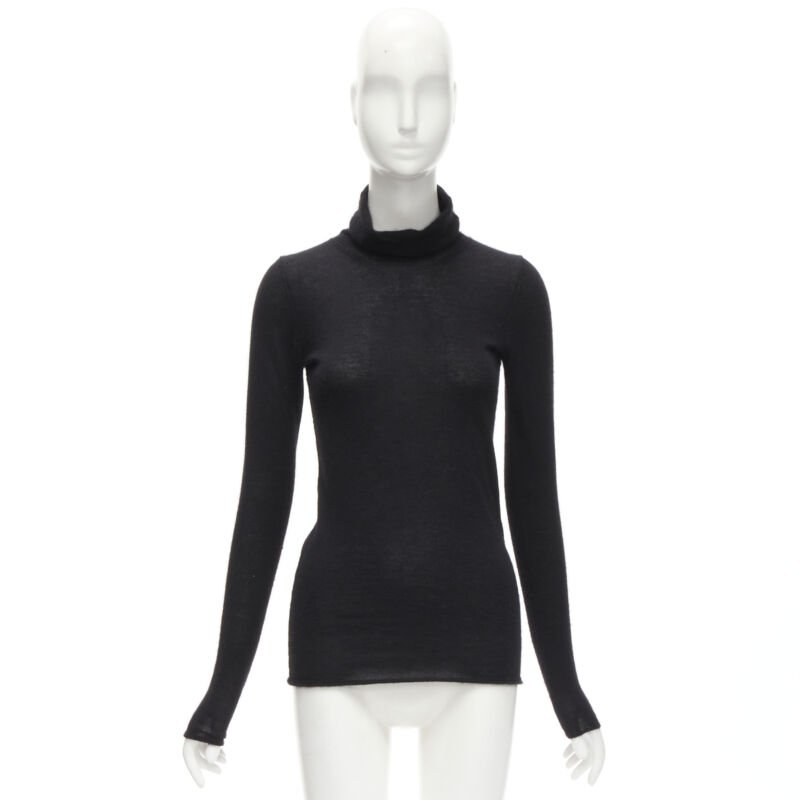 CLUB MONACO 100% Italian cashmere black turtleneck long sleeves sweater S