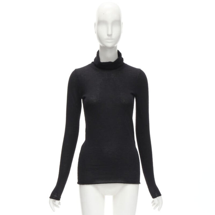 CLUB MONACO 100% Italian cashmere black turtleneck long sleeves sweater S