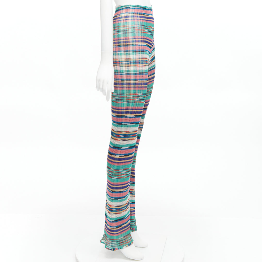MISSONI Signature colorful psychedelic stripe high waisted  flared pants IT38 XS