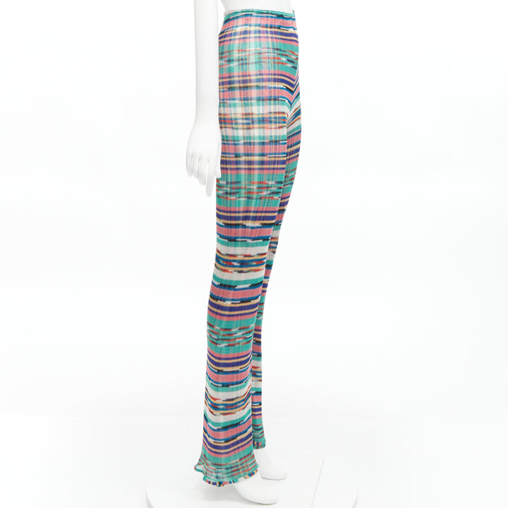 MISSONI Signature colorful psychedelic stripe high waisted  flared pants IT38 XS