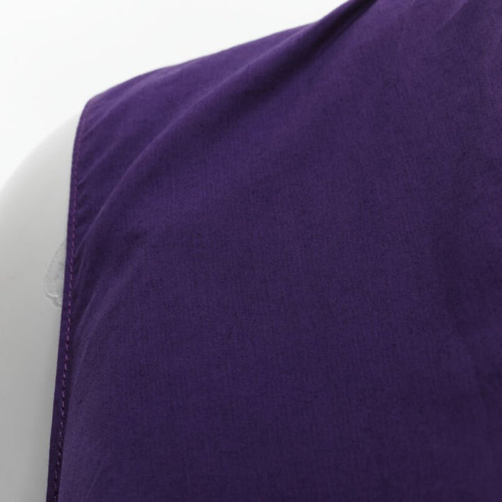 MARNI purple cotton V-neck drawstring peplum high low top IT40 S