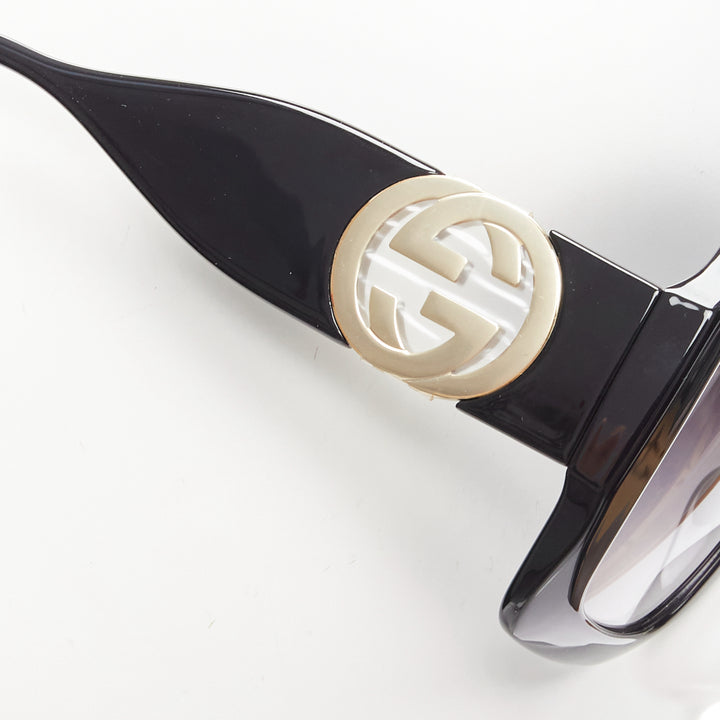 GUCCI Alessandro Michele GG1022S black gold GG logo oversized sunglasses