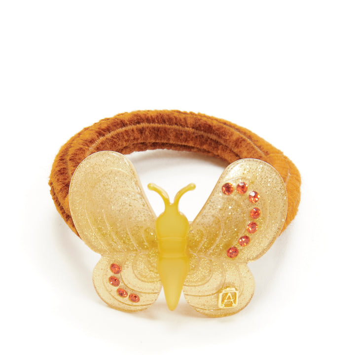 CHIC & MODE Alexandre Zouari yellow pastel crystal butterfly acrylic clip tie X3