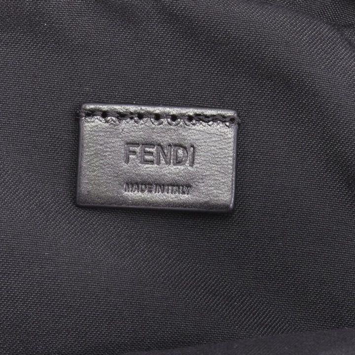 FENDI KIM JONES 2022 dark green nylon FF Vertical Baguette crossbody bag
