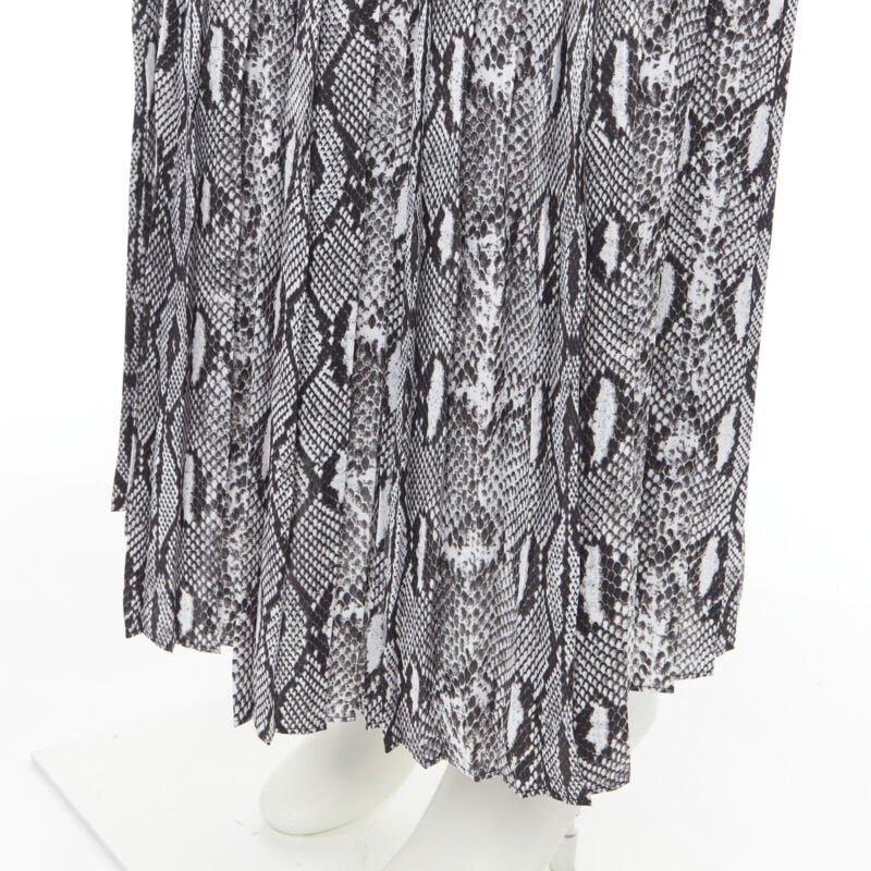 MICHAEL KORS black white scaled leather print pleated midi summer skirt XS